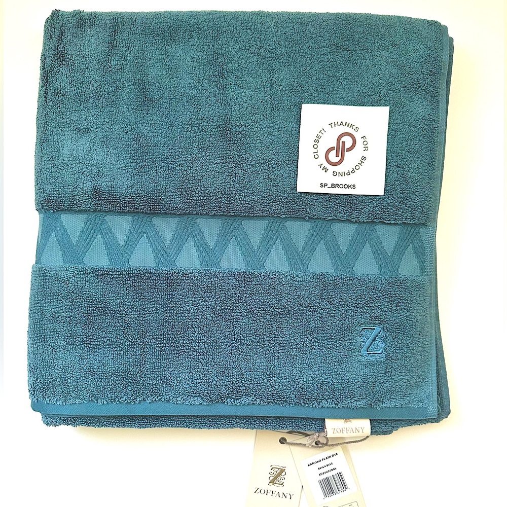 🎁ZOFFANY Bath Towel - 1 Piece - Reign Blue - 3D20050BBL - Kanoko Plain Dye
